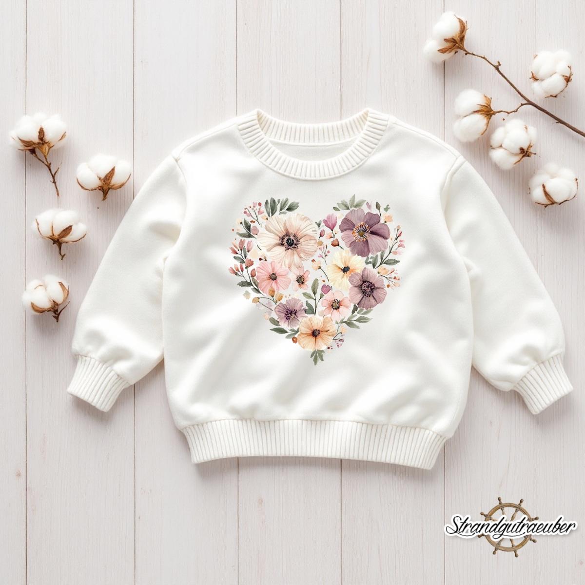 Buegelbild Blumenherz Buegelbild Blumenherz